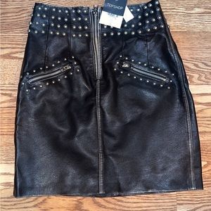 Topshop leather studded skirt/ NWT/ retail $100